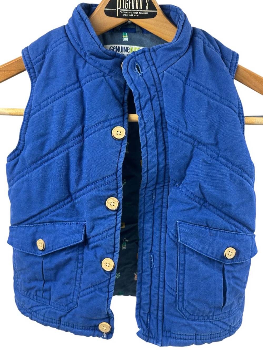 OshKosh B'gosh Royal Blue Quilted Puffer Vest with Button Front